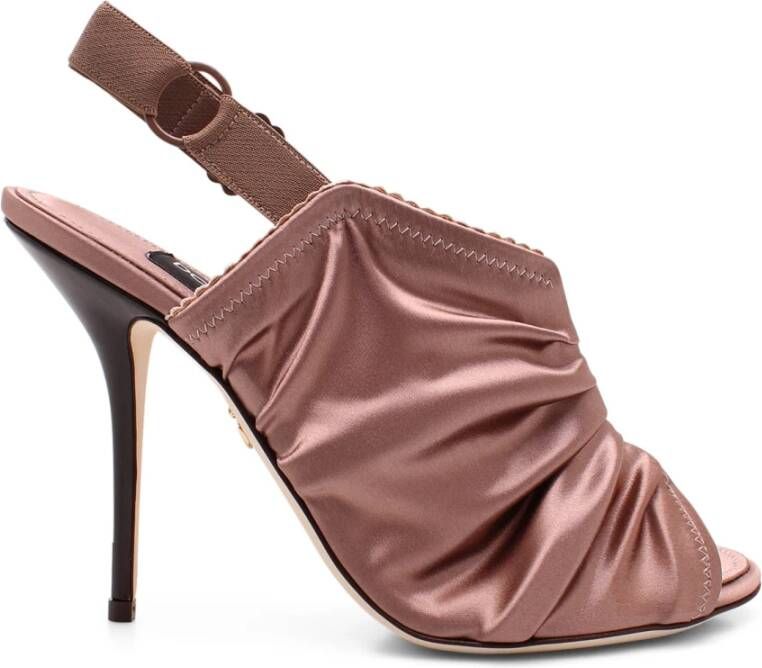 Dolce & Gabbana Councy satijnen sandalen Brown Dames