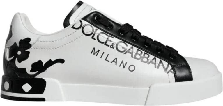Dolce & Gabbana Crown Heel Logo Witte Sneakers