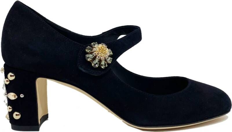 Dolce & Gabbana Crystal Heels Mary Jane Shoes Zwart Dames