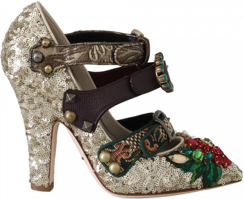 Dolce & Gabbana Rode Kristallen Studs Hakken Schoenen Mary Janes Bellucci Alta Moda Red Dames