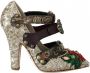 Dolce & Gabbana Rode Kristallen Studs Hakken Schoenen Mary Janes Bellucci Alta Moda Red Dames - Thumbnail 1