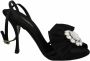 Dolce & Gabbana Crystals Ankle Strap Sandals Zwart Dames - Thumbnail 1