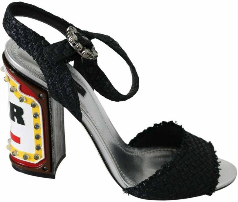 Dolce & Gabbana Zwarte LED Sandalen Schoenen Enkelband Black Dames