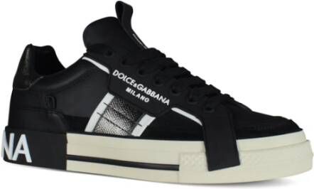 Dolce & Gabbana Custom 2.Zero Zwarte Leren Sneakers Black Heren