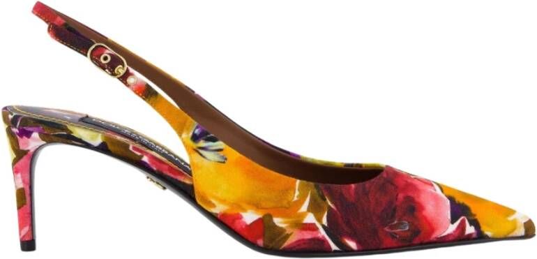 Dolce & Gabbana Dames Brocade Slingback Oranje Rood Multicolor Dames