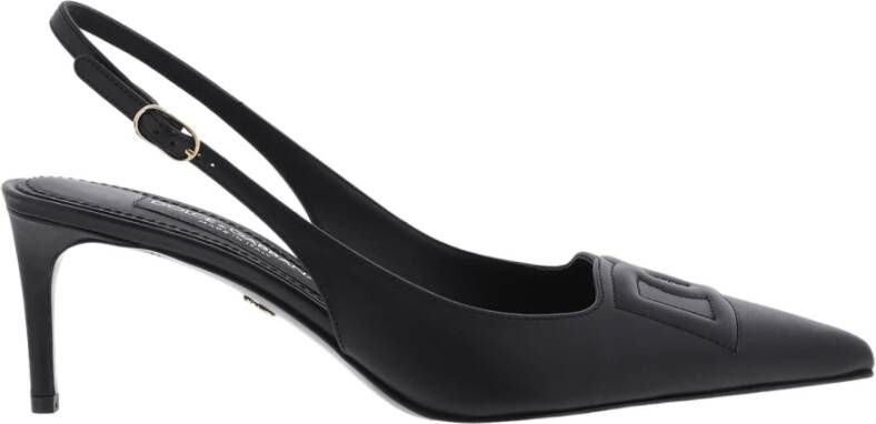 Dolce & Gabbana 70mm logo-gestempelde slingback pumps Black Dames