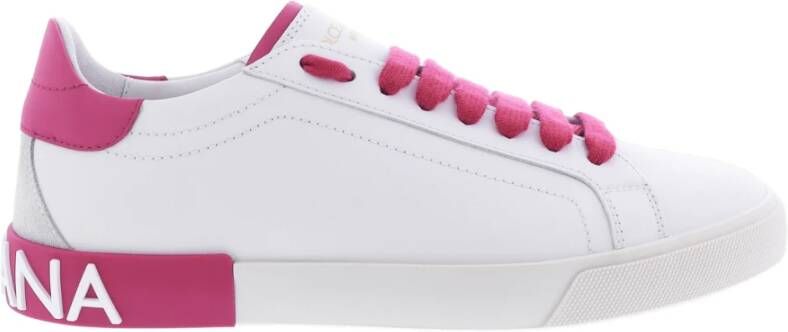 Dolce & Gabbana Portofino Sneakers Made in Italy 100% Leer White Dames