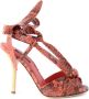 Dolce & Gabbana Dames Slangenhak Sandalen Roze Dames - Thumbnail 1