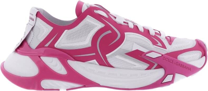 Dolce & Gabbana Fuchsia Sneakers met Contrasterende Details Roze Dames