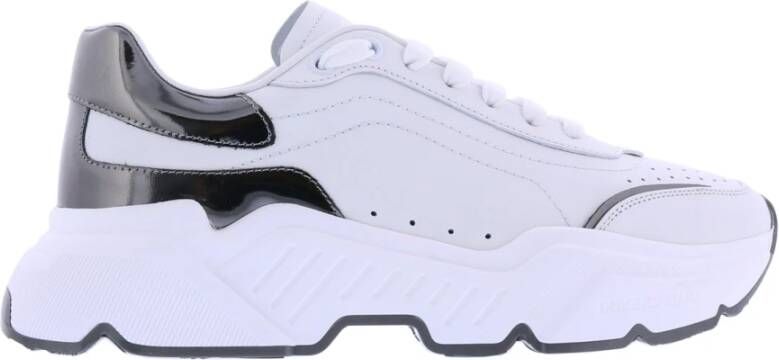 Dolce & Gabbana Witte Sneakers Lichtgewicht Ronde Neus Vetersluiting White Heren