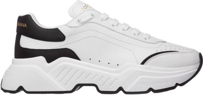 Dolce & Gabbana Witte Sneakers Lichtgewicht Ronde Neus Vetersluiting White Heren