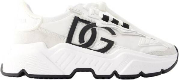 Dolce&Gabbana Sneakers Leather Daymaster Logo-Patch Lace-Up Sneakers in wit