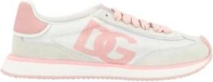Dolce & Gabbana Witte Sneakers Versterkte Neus Veters Multicolor Dames