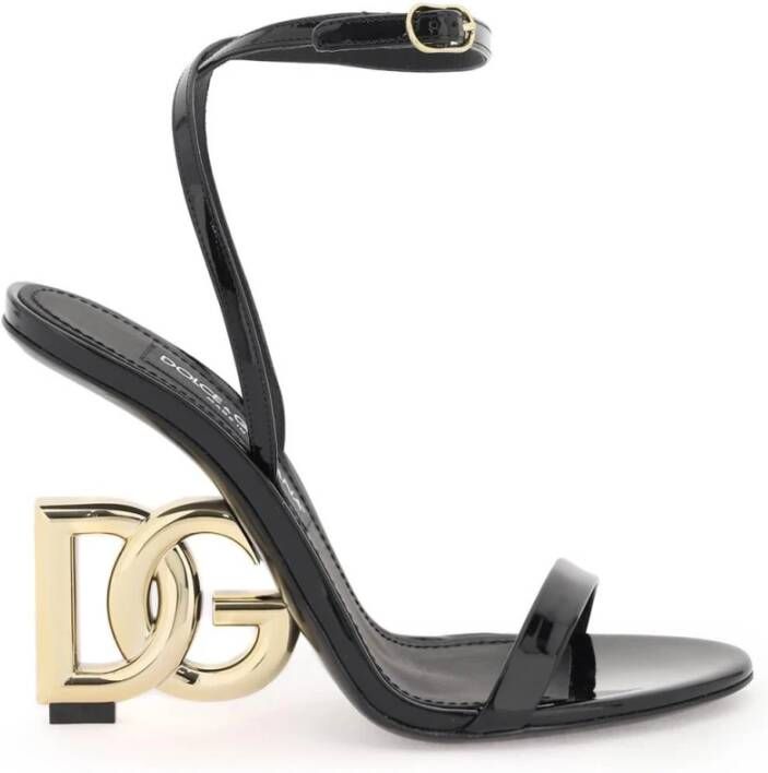Dolce & Gabbana DG Hak Patentleren Sandalen Black Dames
