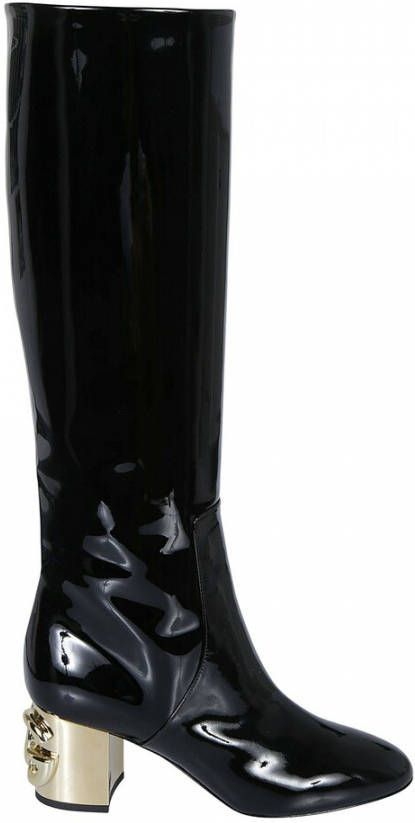 Dolce & Gabbana Logo Detail Hoge Laarzen in Zwart Black Dames - Foto 1