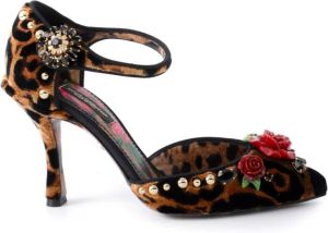 Dolce & Gabbana Dierenprint Hakken 9cm Hak Bruin Dames