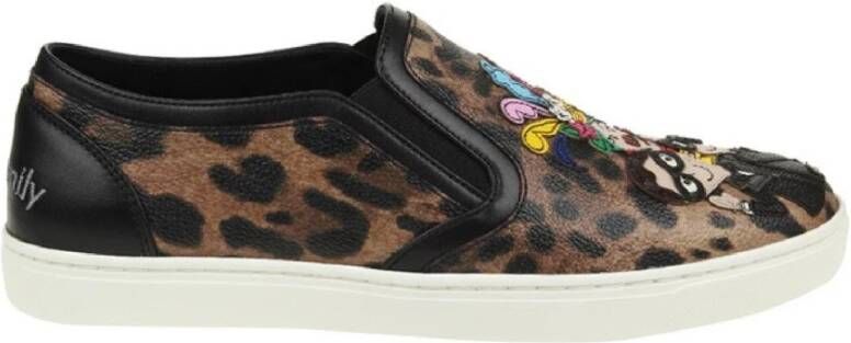 Dolce & Gabbana Leather Leopard #dgfamily Loafers Shoes Bruin Dames