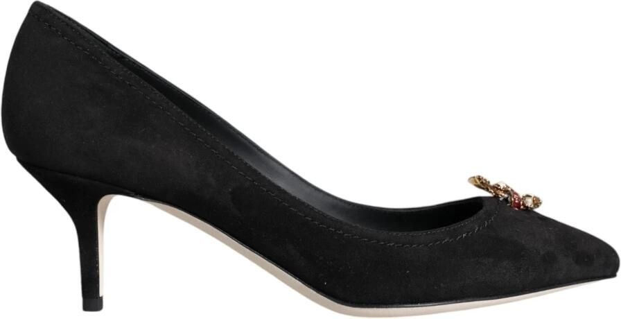 Dolce & Gabbana Zwarte Suede Bellucci Hakken Pumps Schoenen Black Dames