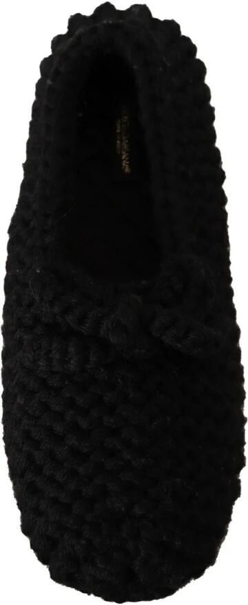Dolce & Gabbana Zwarte instapper ballerina's wollen gebreide schoenen - Foto 4