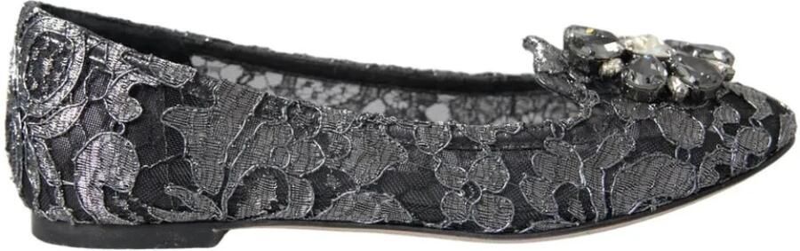 Dolce & Gabbana Kristalversierde Ballet Loafers in Grijs Black Dames - Foto 4