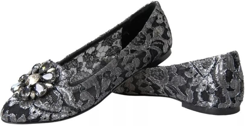 Dolce & Gabbana Kristalversierde Ballet Loafers in Grijs Black Dames - Foto 3