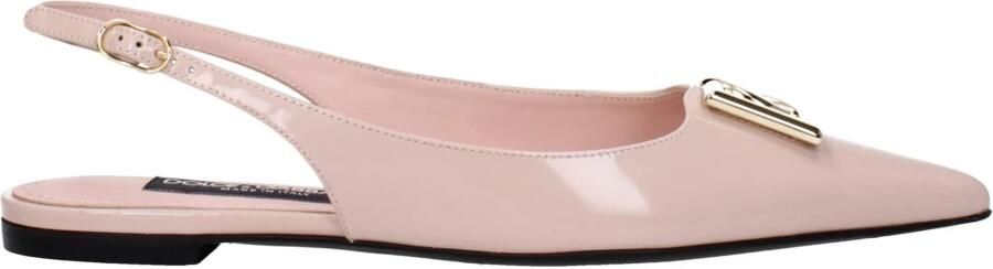 Dolce & Gabbana Gouden Metalen Logo Slingback Ballet Flats Pink Dames - Foto 3