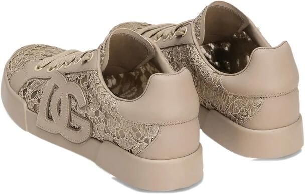 Dolce & Gabbana Beige Sneakers met Logo Patch