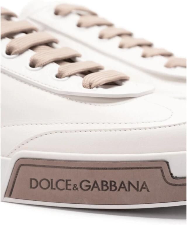 Dolce & Gabbana Beige Sneakers met Veters en Logo - Foto 4
