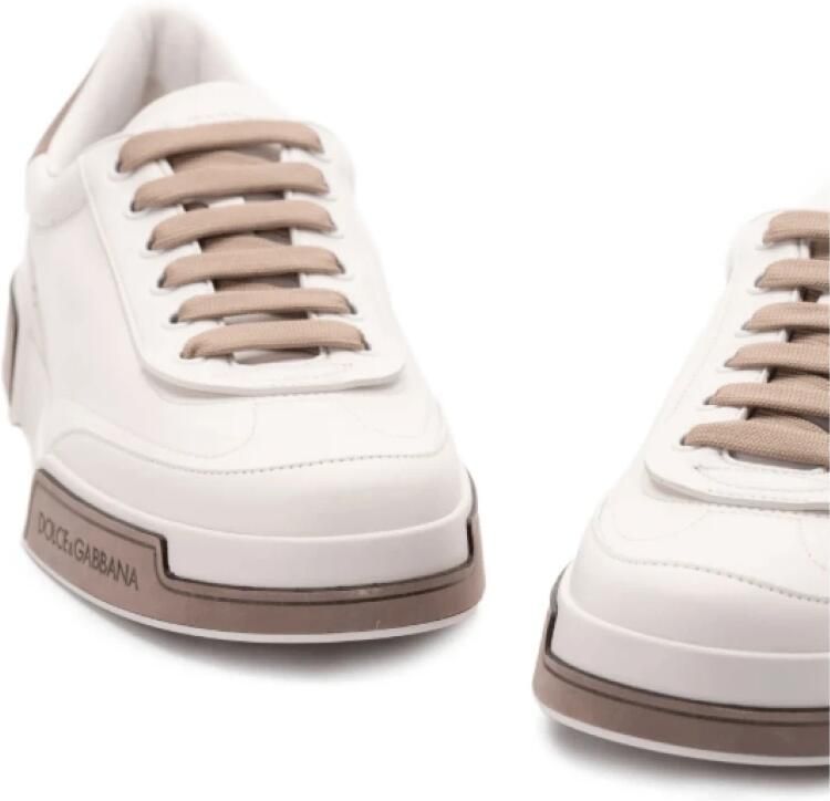 Dolce & Gabbana Beige Sneakers met Veters en Logo - Foto 2