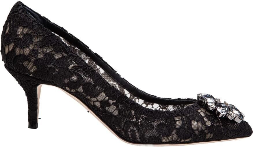 Dolce&Gabbana Pumps & high heels Decollete Pizzo Bellucci Charmant + Raso Nero in zwart - Foto 3