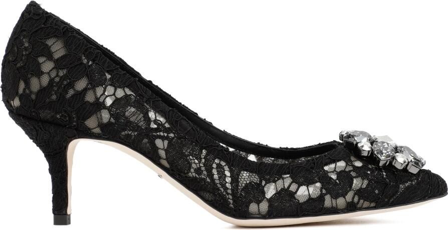 Dolce&Gabbana Pumps & high heels Decollete Pizzo Bellucci Charmant + Raso Nero in zwart - Foto 4