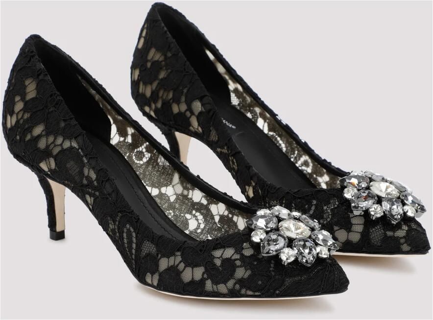 Dolce&Gabbana Pumps & high heels Decollete Pizzo Bellucci Charmant + Raso Nero in zwart - Foto 2
