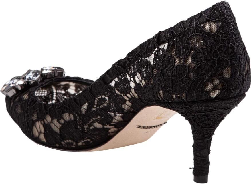 Dolce&Gabbana Pumps & high heels Decollete Pizzo Bellucci Charmant + Raso Nero in zwart - Foto 3