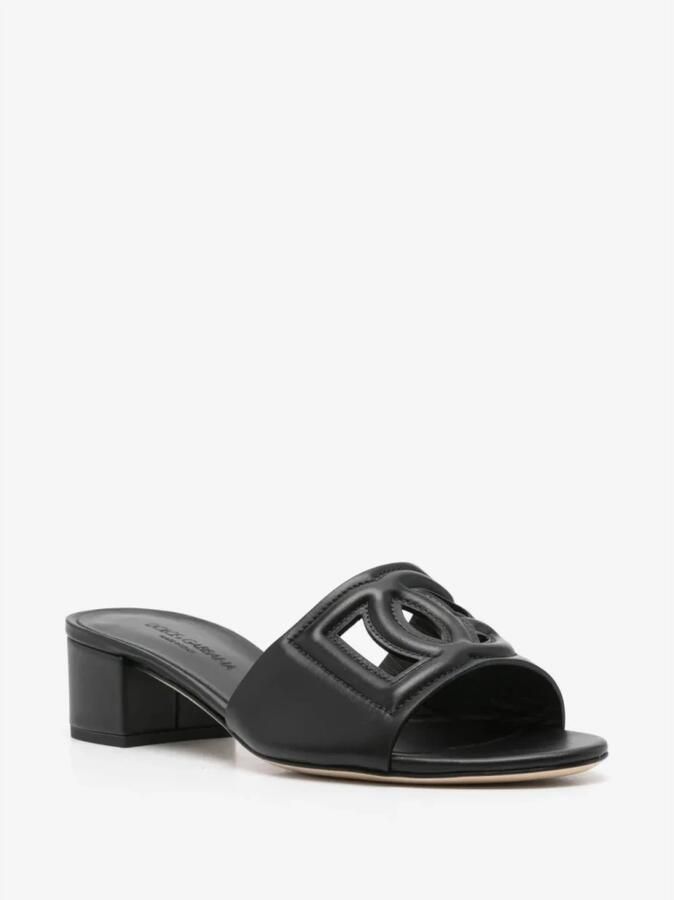 Dolce & Gabbana Leren hoge hakken slides Black Dames - Foto 3
