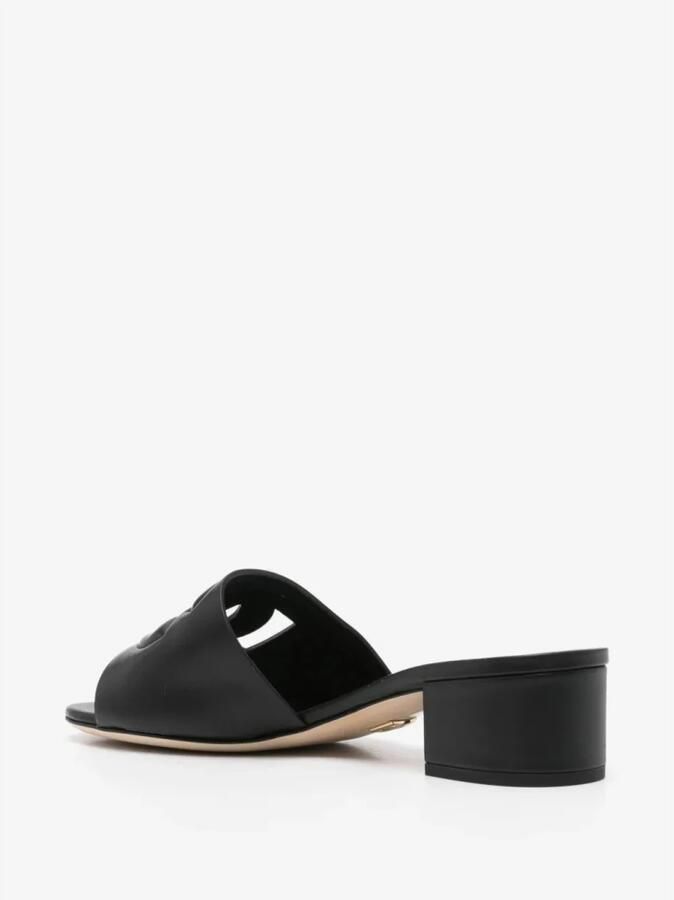 Dolce & Gabbana Leren hoge hakken slides Black Dames - Foto 4