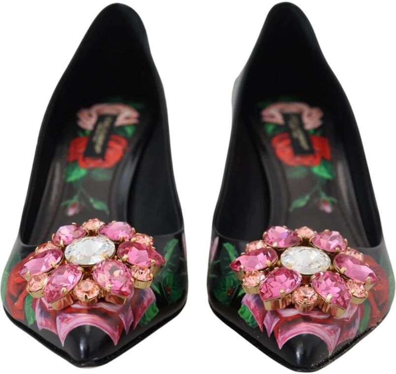 Dolce & Gabbana Zwarte leren pumps met hoge hak