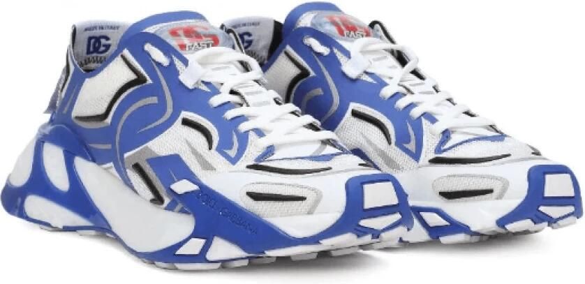 Dolce & Gabbana Blauw en Wit Panelled Sneakers