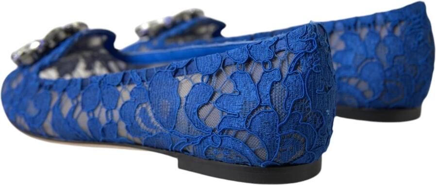 Dolce & Gabbana Blauwe Kant Kristal Ballet Flats Loafers - Foto 3