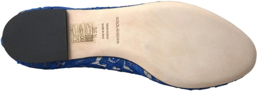 Dolce & Gabbana Blauwe Kant Kristal Ballet Flats Loafers - Foto 5