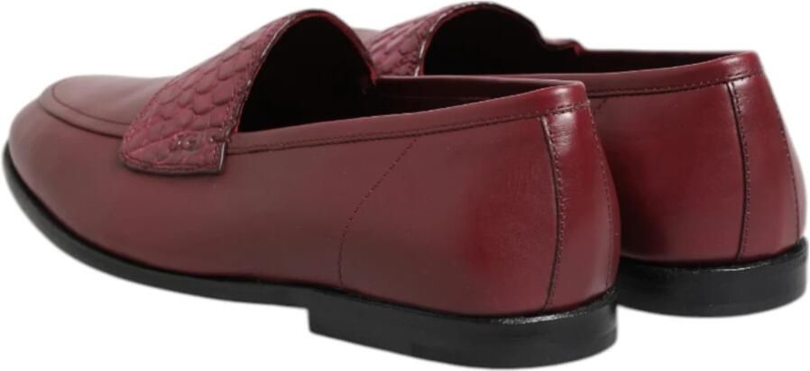 Dolce & Gabbana Bordeauxrode Leren Formele Instap Schoenen