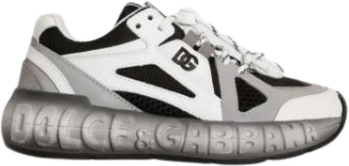 Dolce & Gabbana Bounce 12 Nylon en Kalfsleren Sneakers