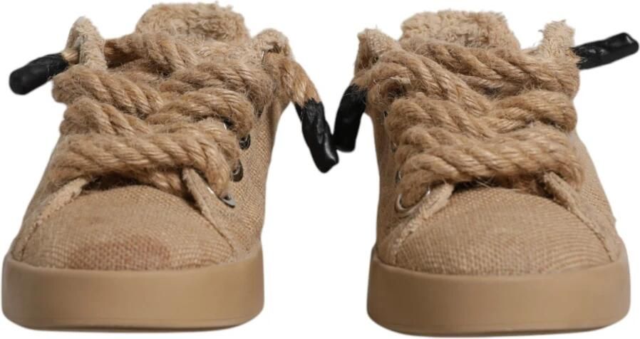 Dolce & Gabbana Bruine Jute Lage Sneakers