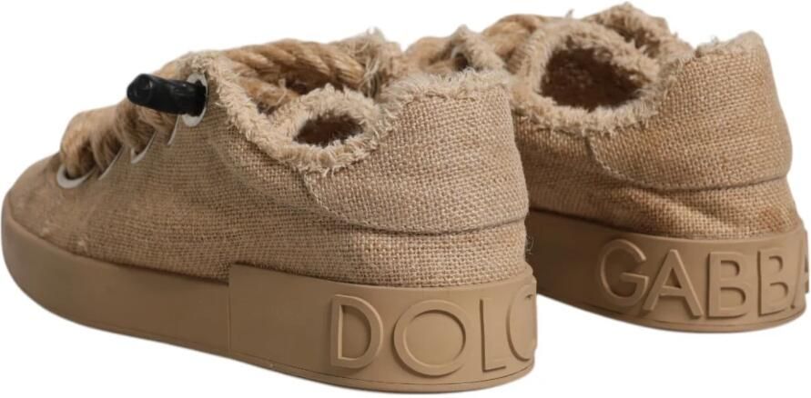 Dolce & Gabbana Bruine Jute Lage Sneakers - Foto 3