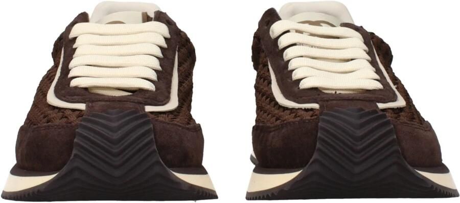 Dolce & Gabbana Bruine Stoffen Lage Sneakers