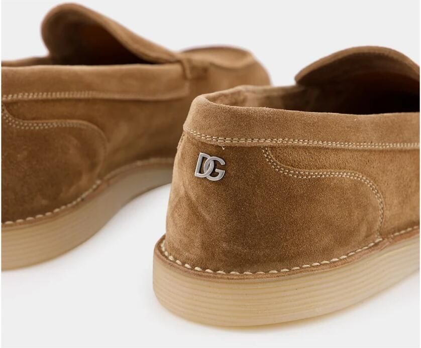 Dolce & Gabbana Bruine Suède Loafers met DG Logo - Foto 5