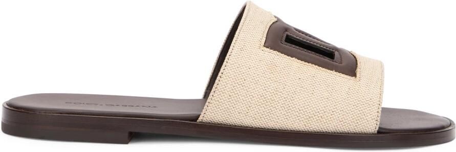 Dolce & Gabbana Canvas Slippers met Logo