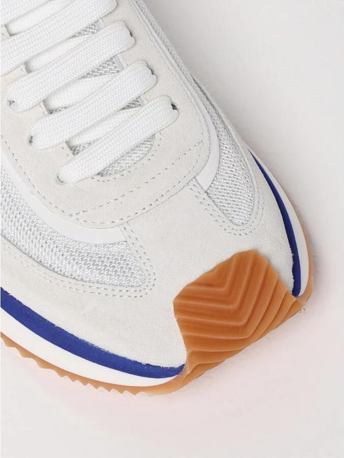 Dolce & Gabbana Sneakers met Suède Details en Verlengde Neus White Heren