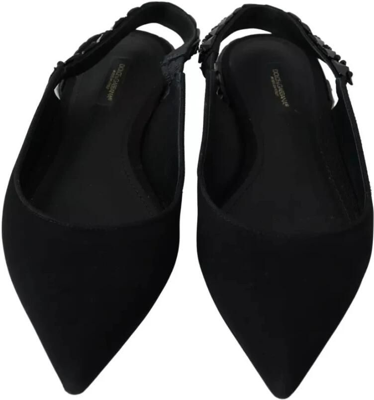 Dolce & Gabbana Kristal Stud Slingback Flats Black Dames