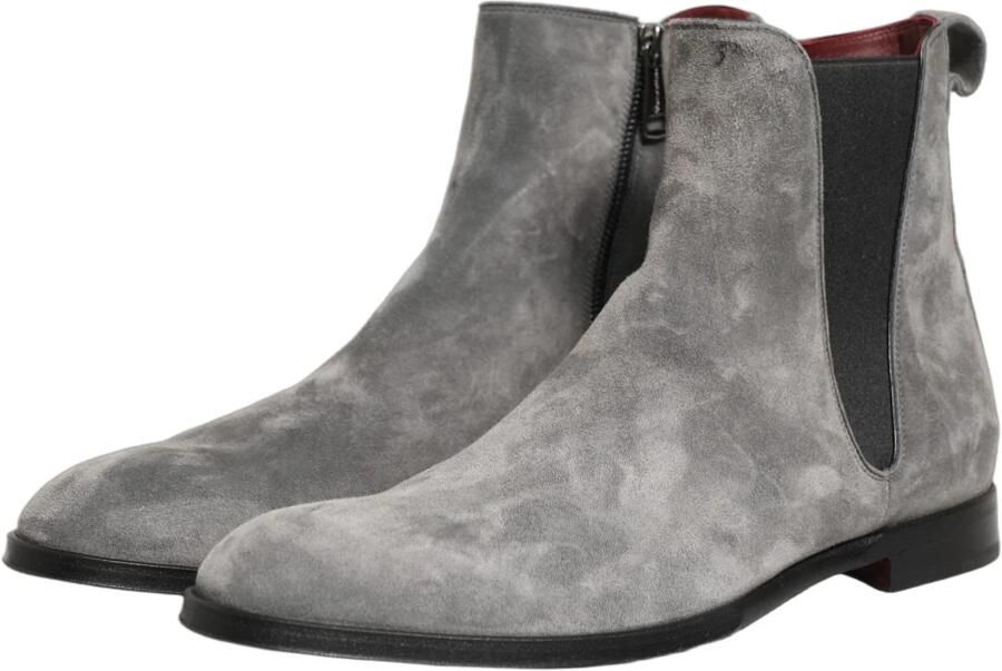 Dolce & Gabbana Grijze Leren Enkellaarzen met Rits Gray Heren - Foto 4