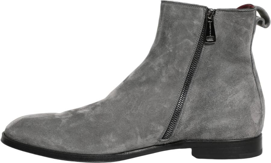 Dolce & Gabbana Grijze Leren Enkellaarzen met Rits Gray Heren - Foto 5